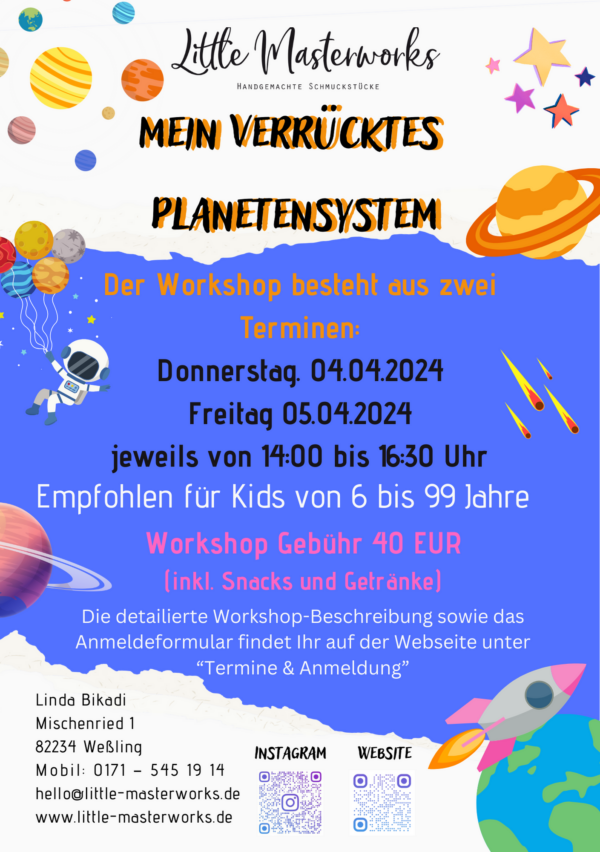 Mein verrücktes Planetensystem – am 04.04.24 + 05.04.24 jeweils von 14:00 bis 16:30