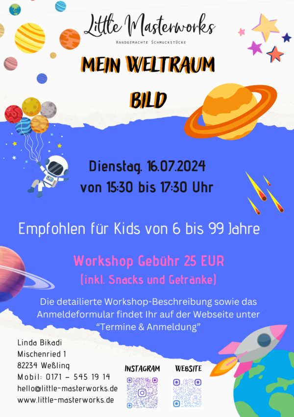 Mein Weltraumbild – am Dienstag den 16.07.24 jeweils von 15:30 bis 17:30