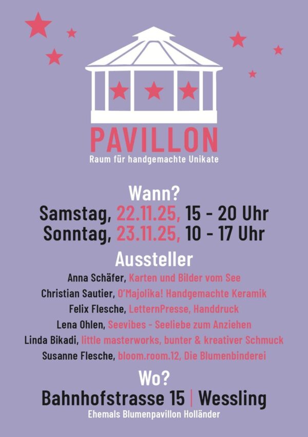 Raum für handgemachte Unikate im Pavillon in Weßling